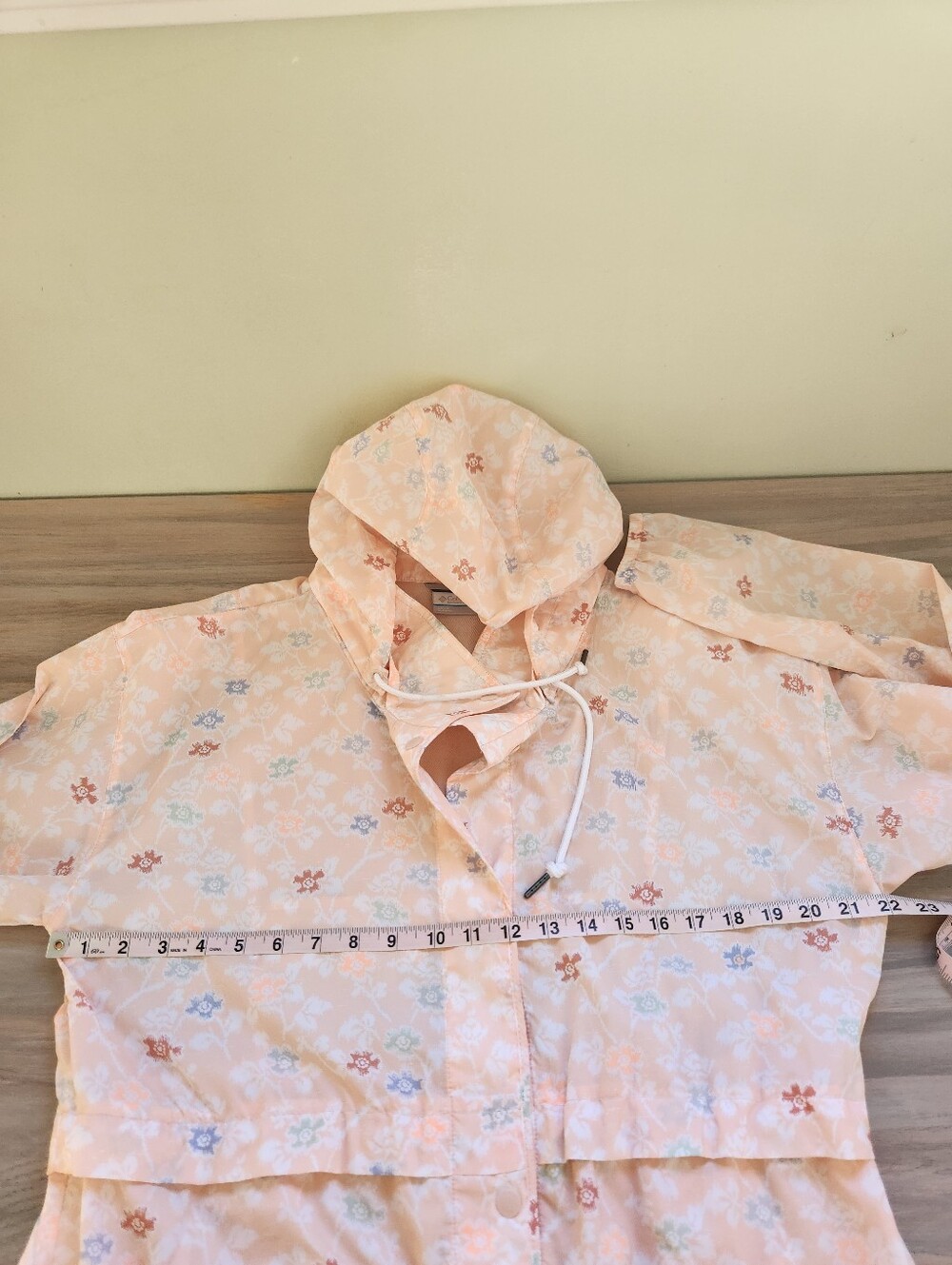 Columbia Women's Hooded Windbreaker Rain Jacket Peach Multicolored Sz Large - Picture 9 of 12